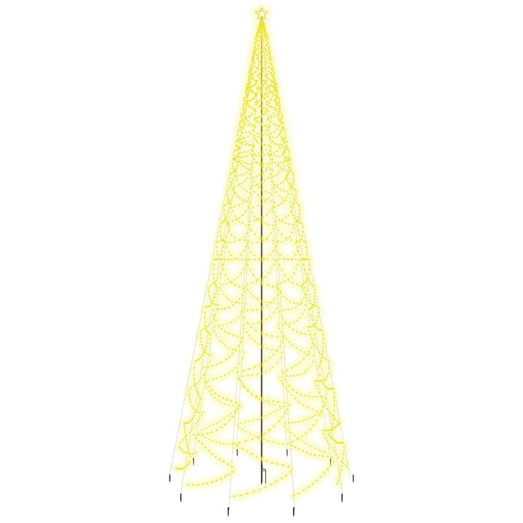 vidaXL Ziemassvētku egle ar pīķi, 3000 silti baltas LED, 800 cm