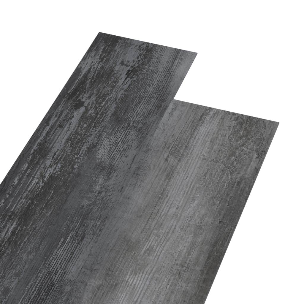 vidaXL grīdas dēļi, pašlīmējoši, 5,02 m², 2 mm, spīdīgi pelēks PVC
