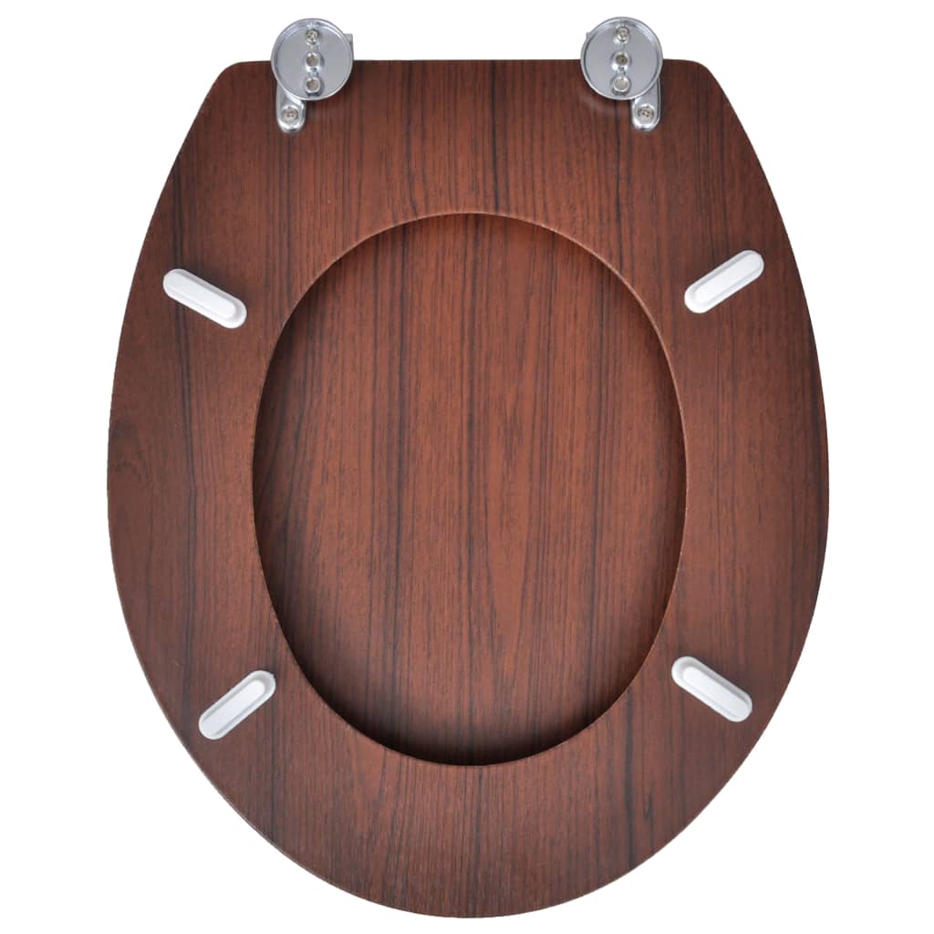 vidaXL tualetes poda sēdeklis ar vāku, MDF, vienkāršs dizains, brūns
