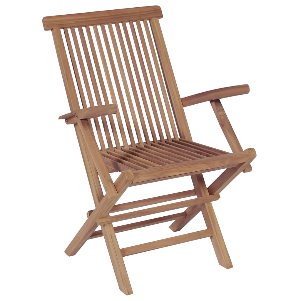 vidaXL 9-daļīgs dārza mēbeļu komplekts, saliekami krēsli, tīkkoks