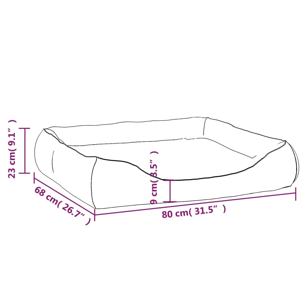 vidaXL suņu gulta, bēša, 80x68x23 cm, mākslīgā āda