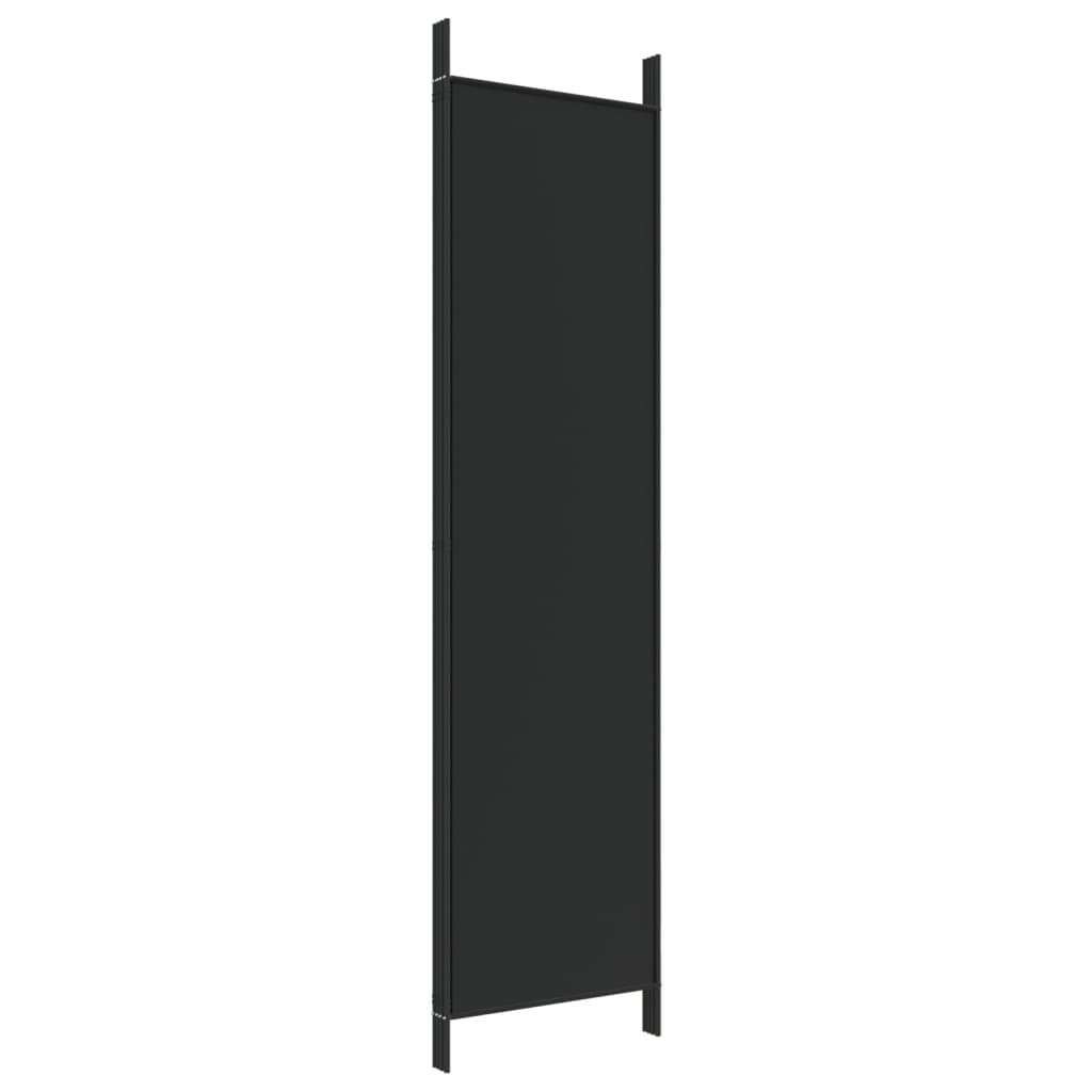 vidaXL 4-paneļu istabas aizslietnis, 200x200 cm, melns audums