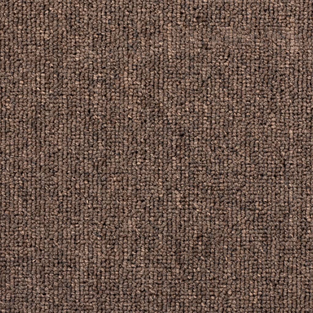vidaXL kāpņu paklāji, 15 gab., kafijas brūni, 65x24x4 cm