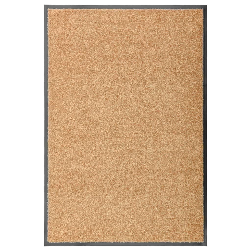 vidaXL durvju paklājs, mazgājams, krēmkrāsā, 60x90 cm