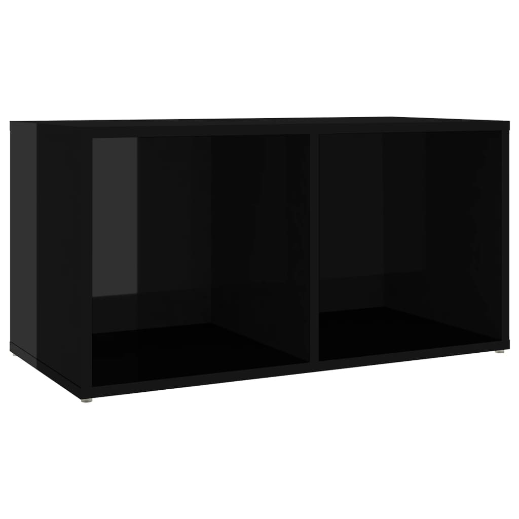 vidaXL TV plaukti, 2 gab., spīdīgi melni, 72x35x36,5 cm, skaidu plātne