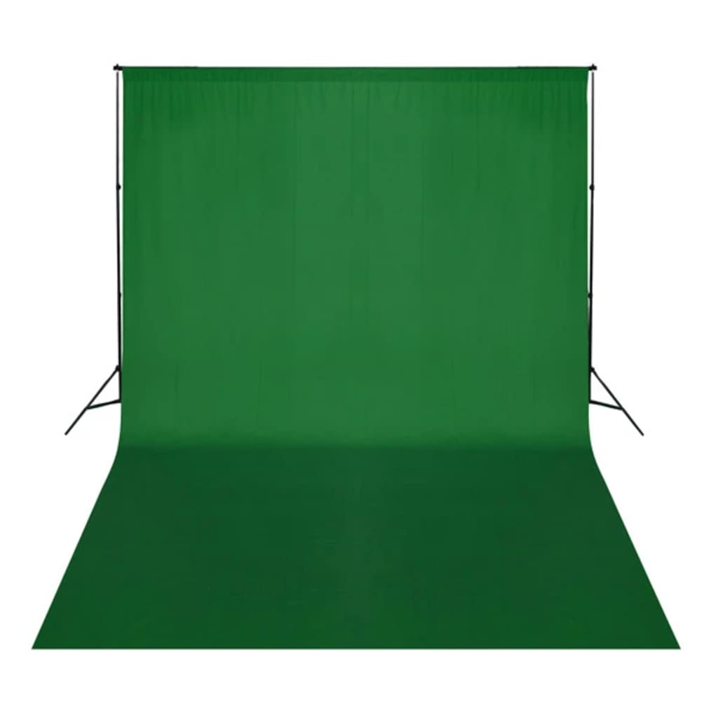 vidaXL fons, 500x300 cm, hromakejs, zaļa kokvilna