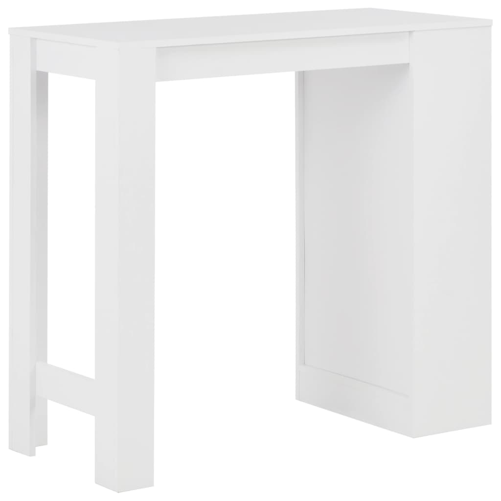 vidaXL bāra galds ar plauktu, balts, 110x50x103 cm