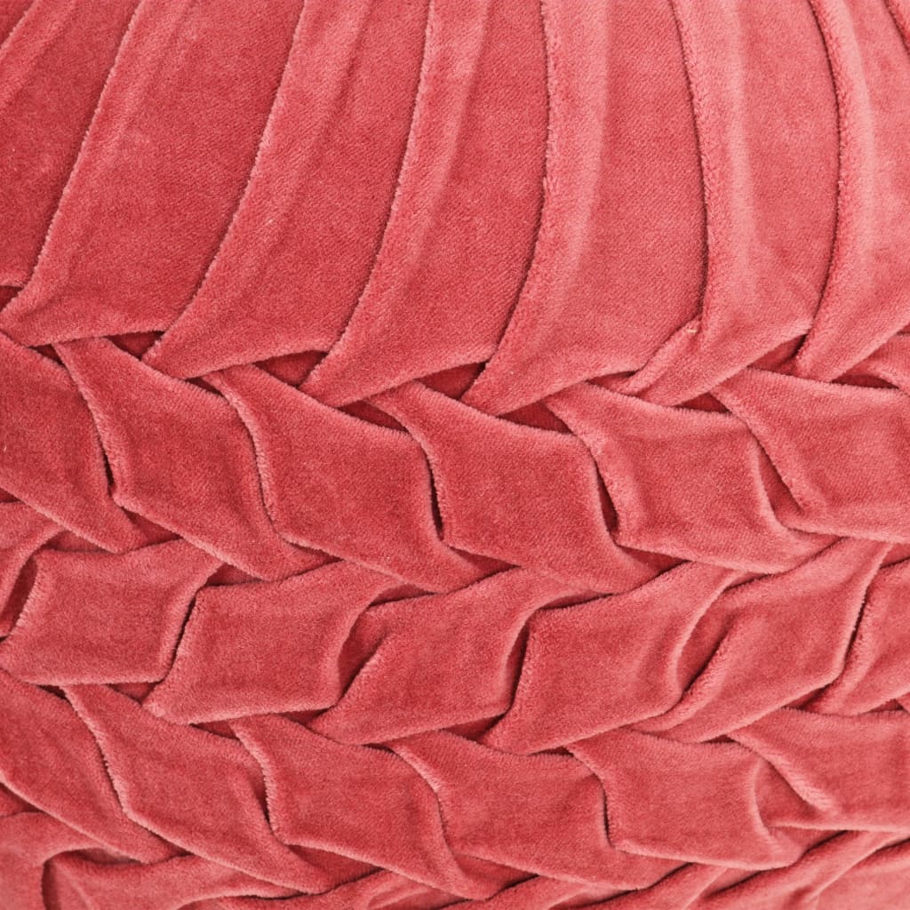 vidaXL pufs, kokvilna, samta izskats, 40x30 cm, rozā