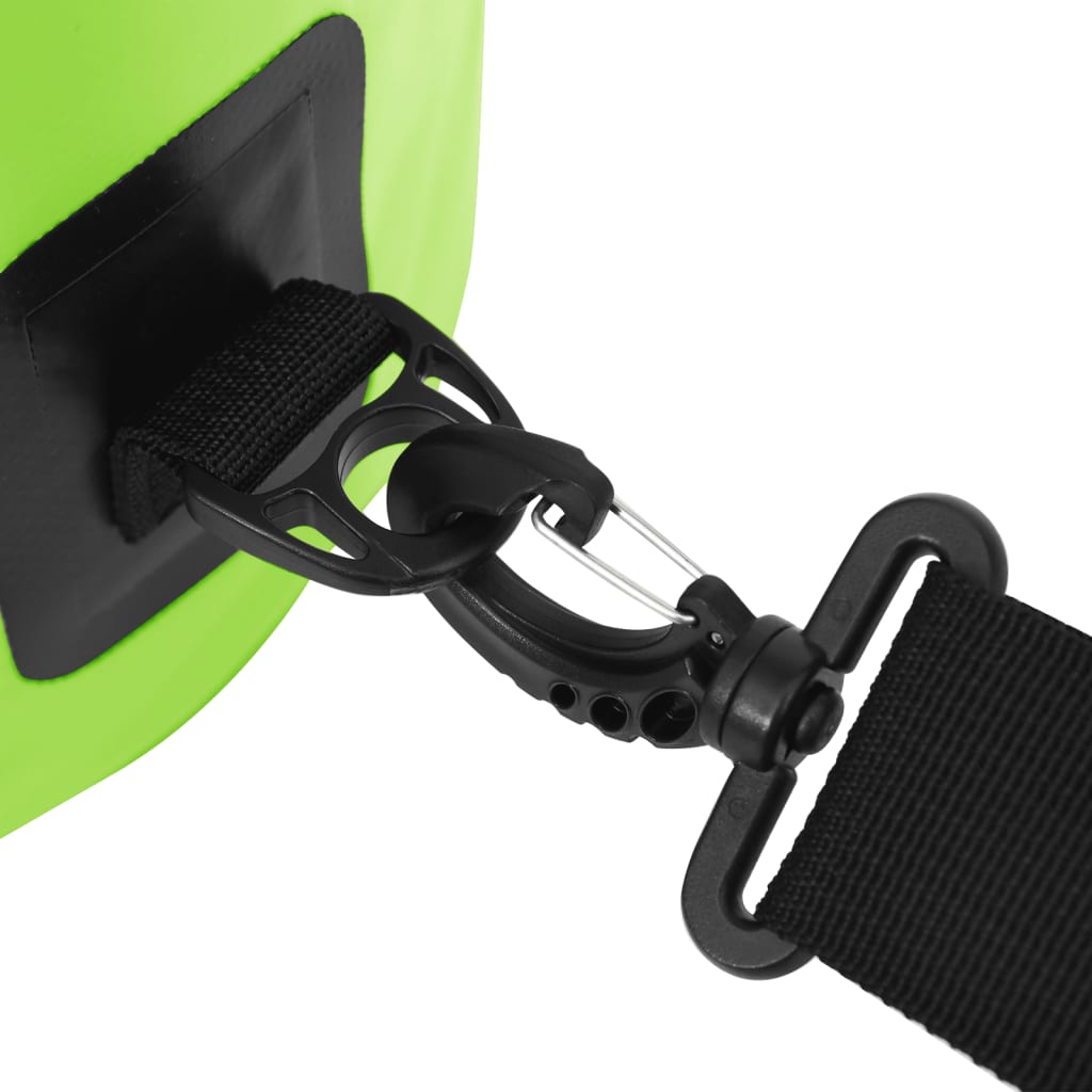vidaXL ūdens soma ar rāvējslēdzēju, zaļa, 15 L, PVC