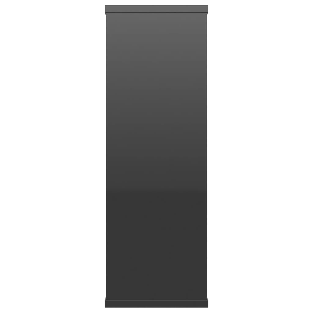 vidaXL sienas plaukti, 104x20x58,5 cm, spīdīgi melni, skaidu plāksne