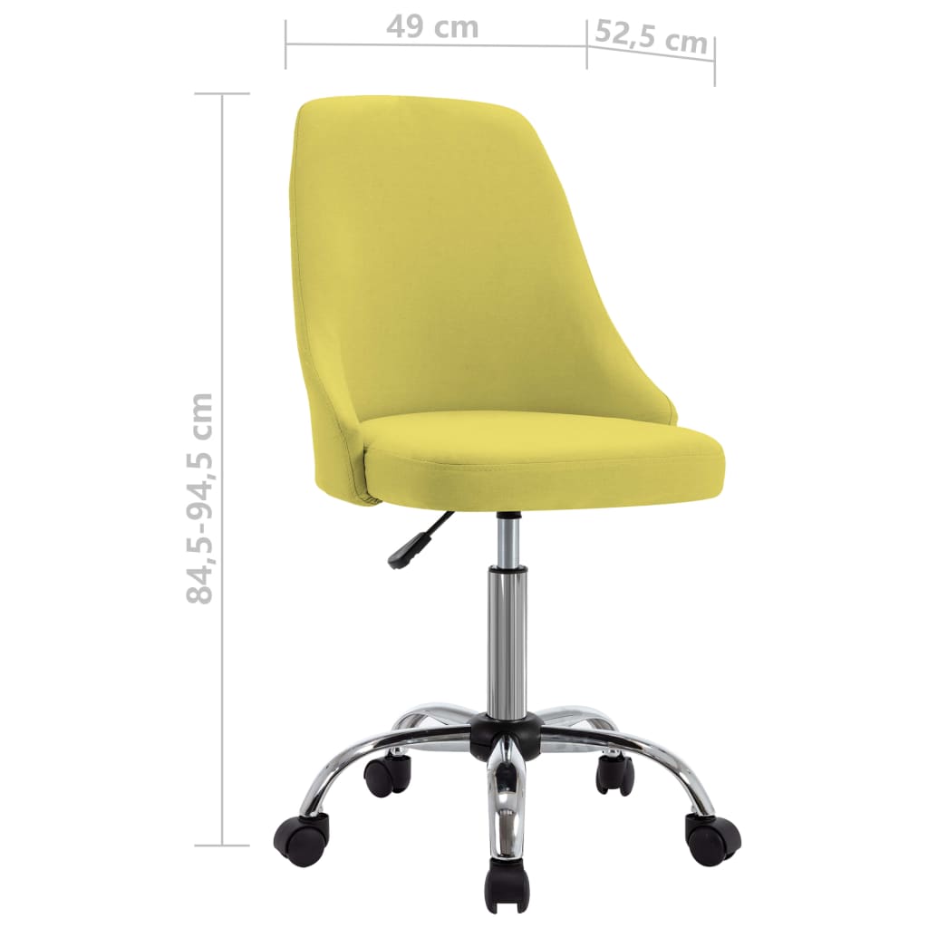 vidaXL grozāmi biroja krēsli, 2 gab., dzeltens audums