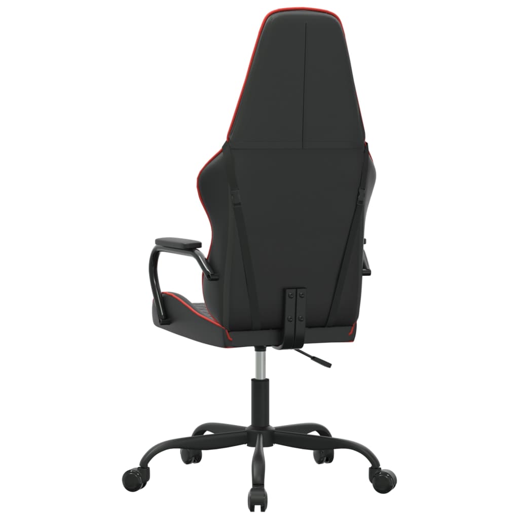 vidaXL datorspēļu krēsls, melna un sarkana mākslīgā āda