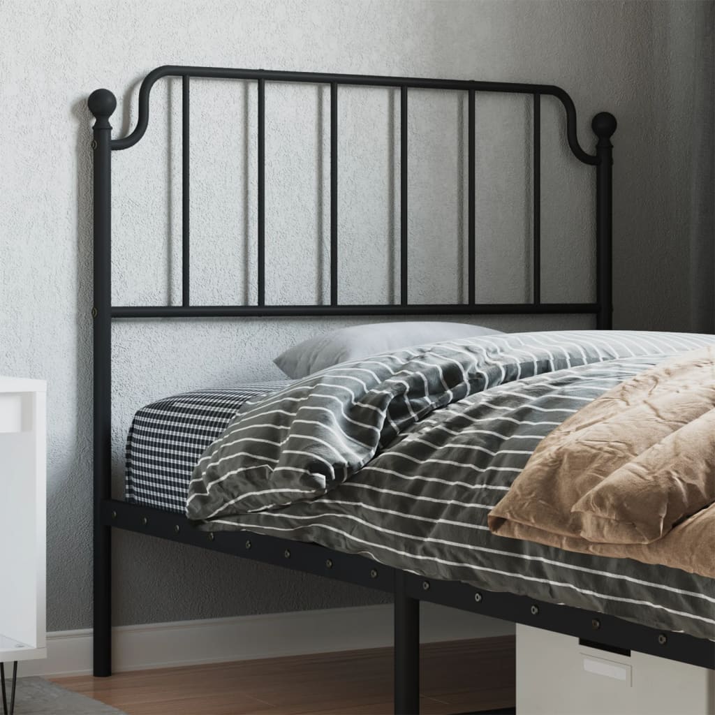 vidaXL gultas galvgalis, metāls, melns, 100 cm