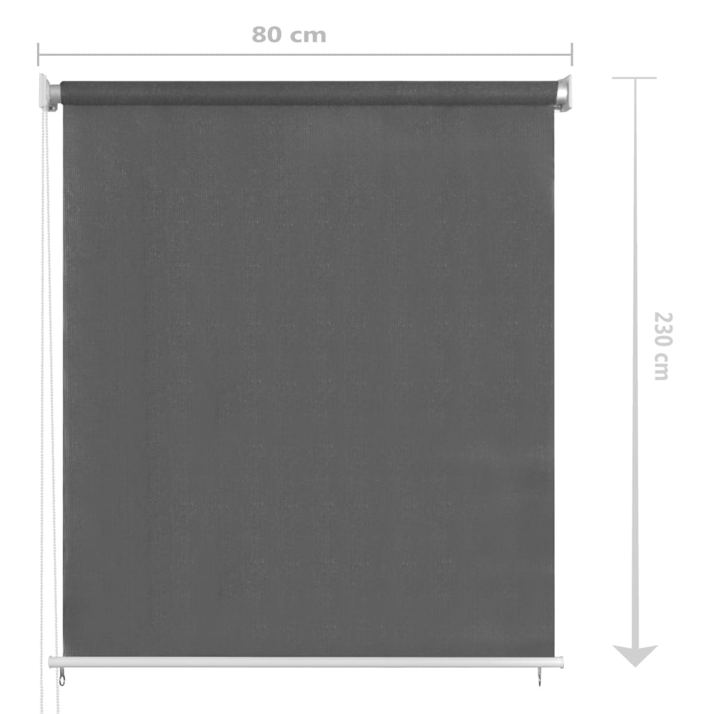 vidaXL āra ruļļu žalūzijas, 80x230 cm, antracītpelēkas