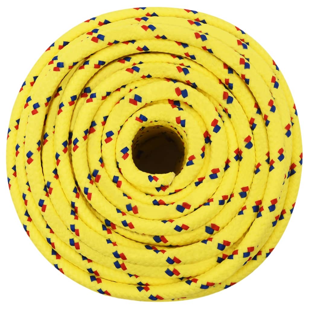 vidaXL laivu virve, dzeltena, 14 mm, 50 m, polipropilēns