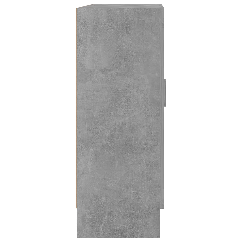 vidaXL vitrīna, betona pelēka, 82,5x30,5x80 cm, skaidu plāksne