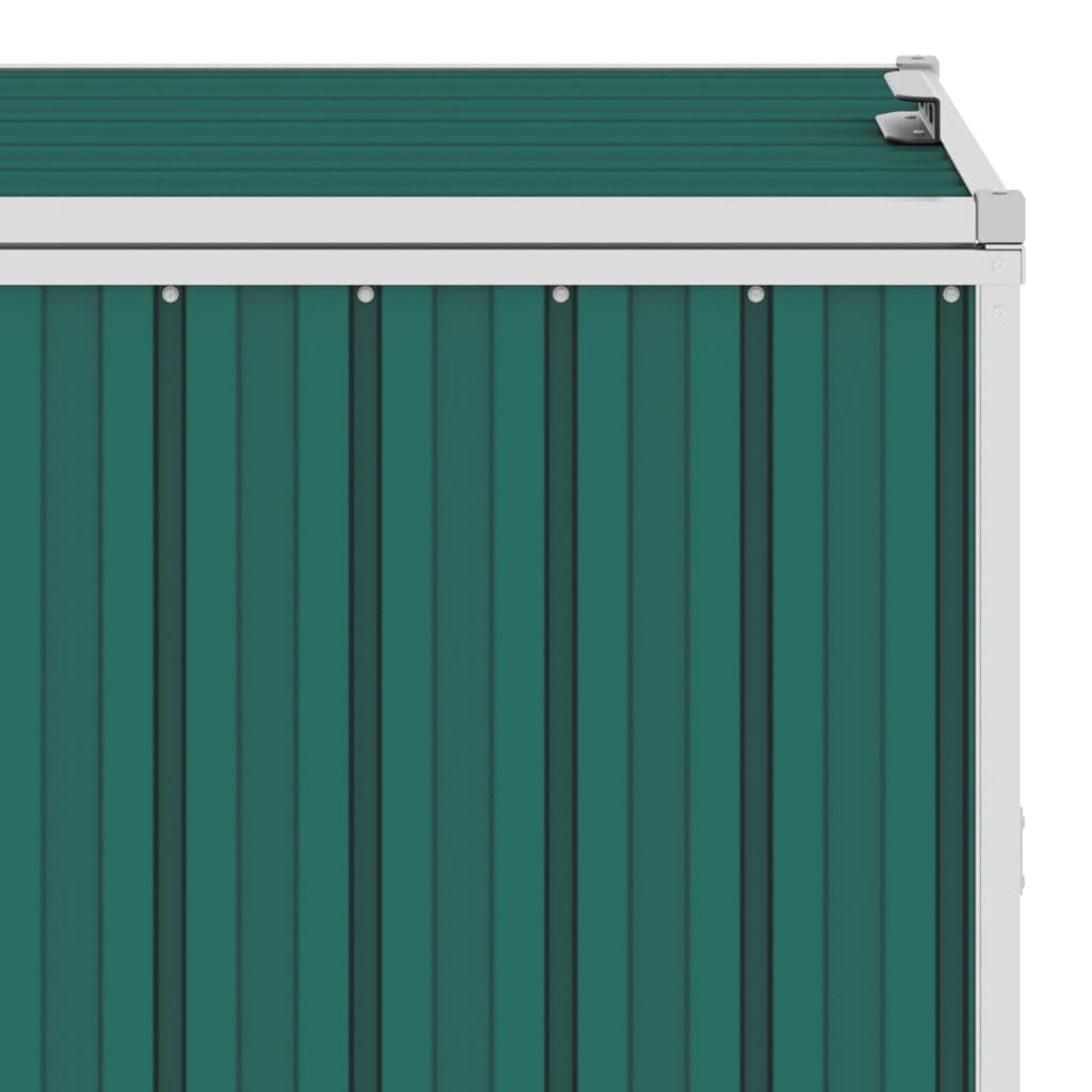 vidaXL trīsdaļīga nojume atkritumu konteineriem, zaļa, 213x81x121 cm