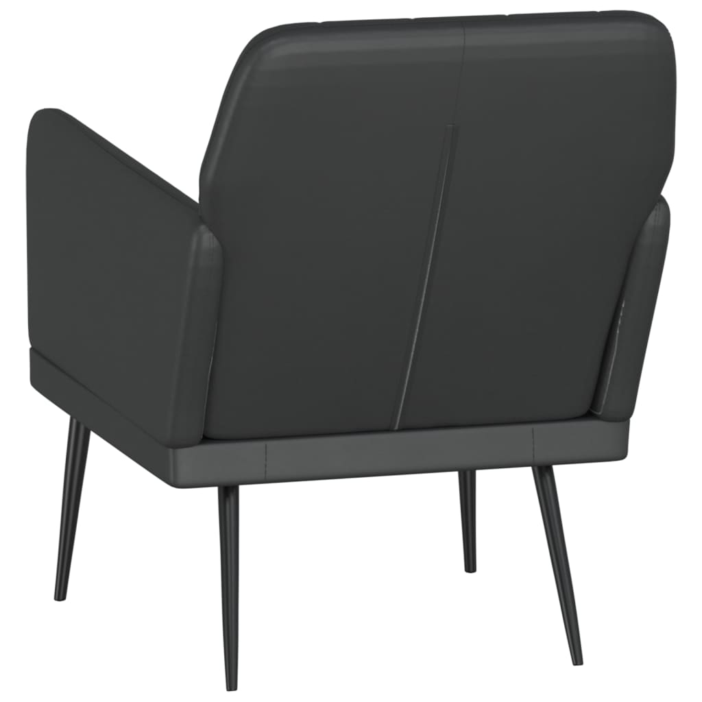 vidaXL atpūtas krēsls, melns, 61x78x80 cm, mākslīgā āda