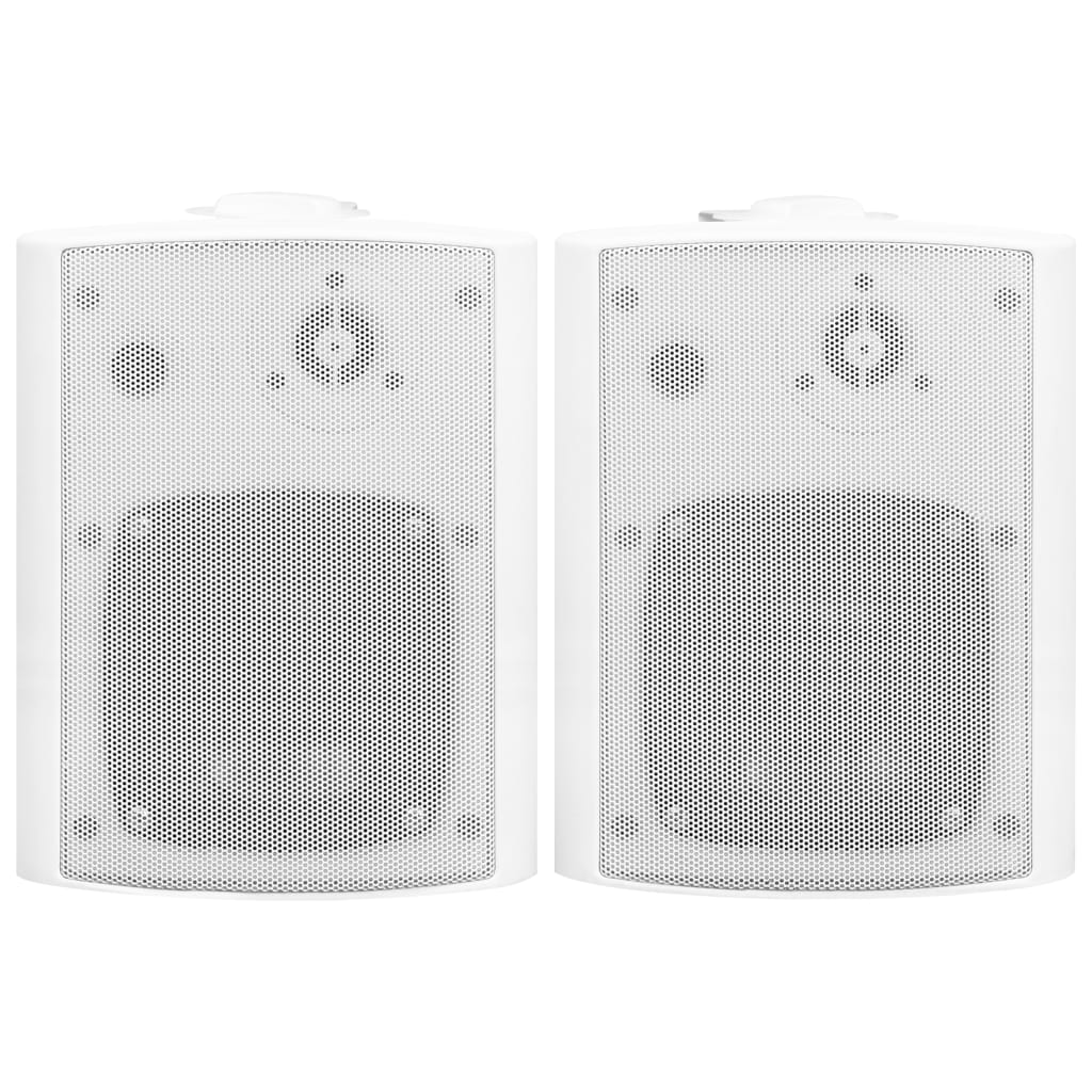 vidaXL stereo skaļruņi, 2 gab., stiprināmi pie sienas, balti, 100 W