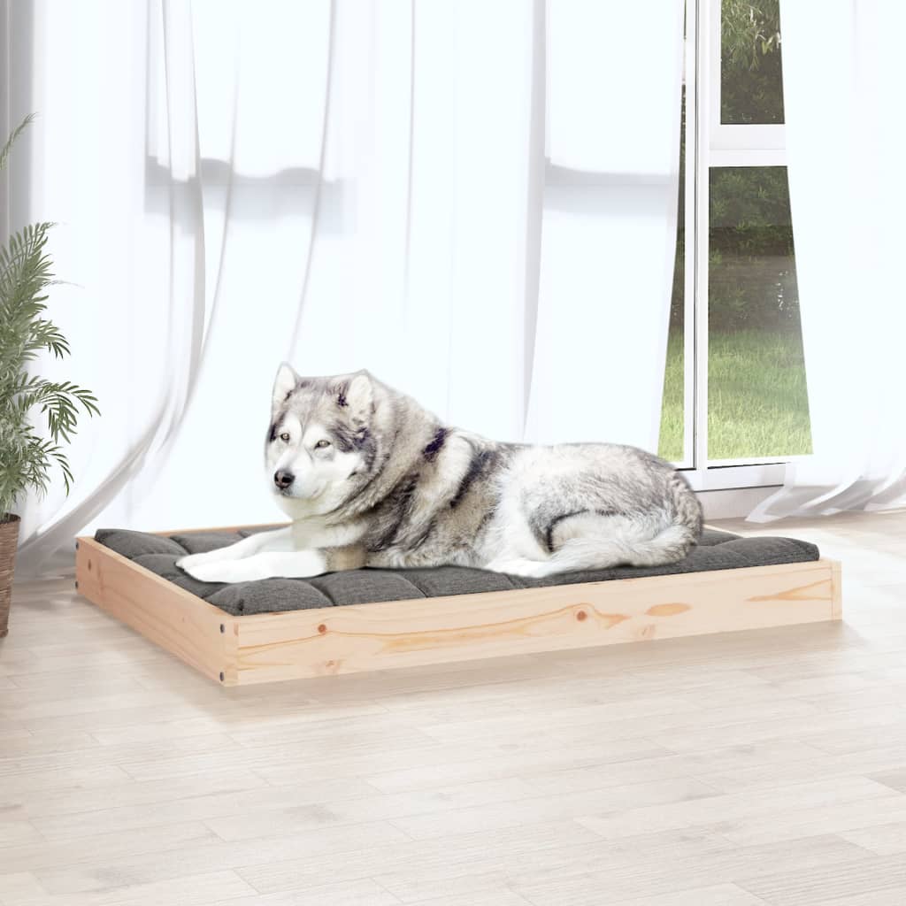 vidaXL suņu gulta, 101,5x74x9 cm, priedes masīvkoks