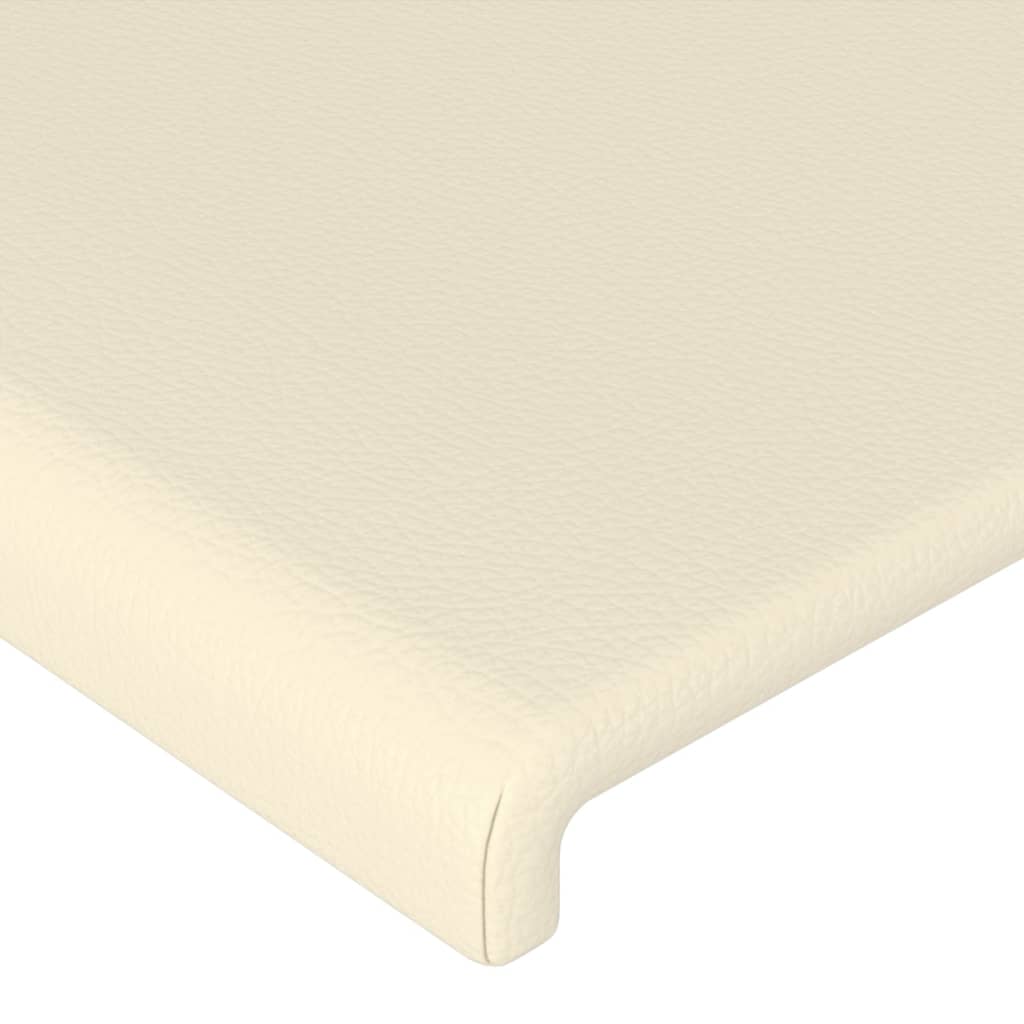 vidaXL gultas galvgalis ar LED, 90x5x118/128 cm, krēmkrāsas