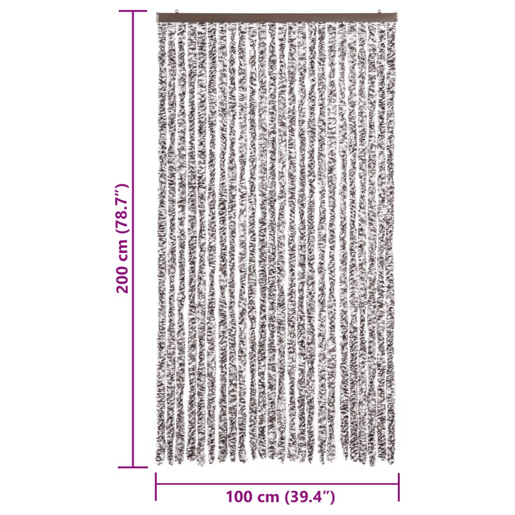 vidaXL kukaiņu aizkars, brūns un bēšs, 100x200 cm, šenils