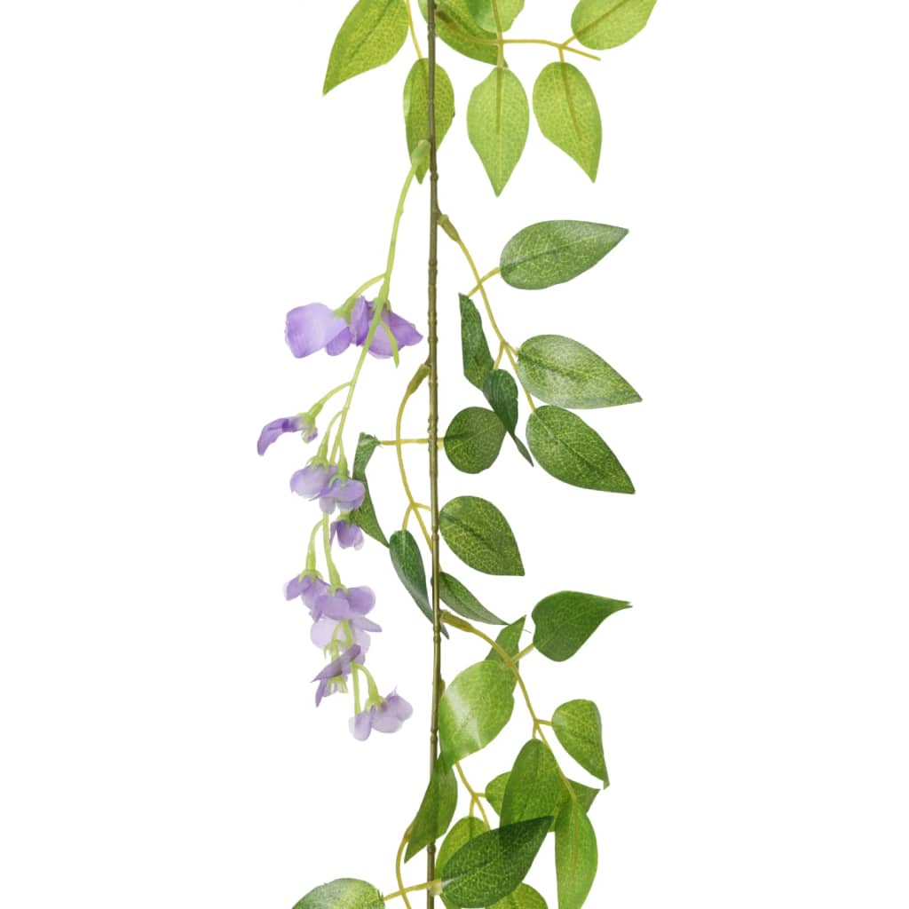 vidaXL mākslīgo ziedu vītnes, 6 gab., violets, 200 cm