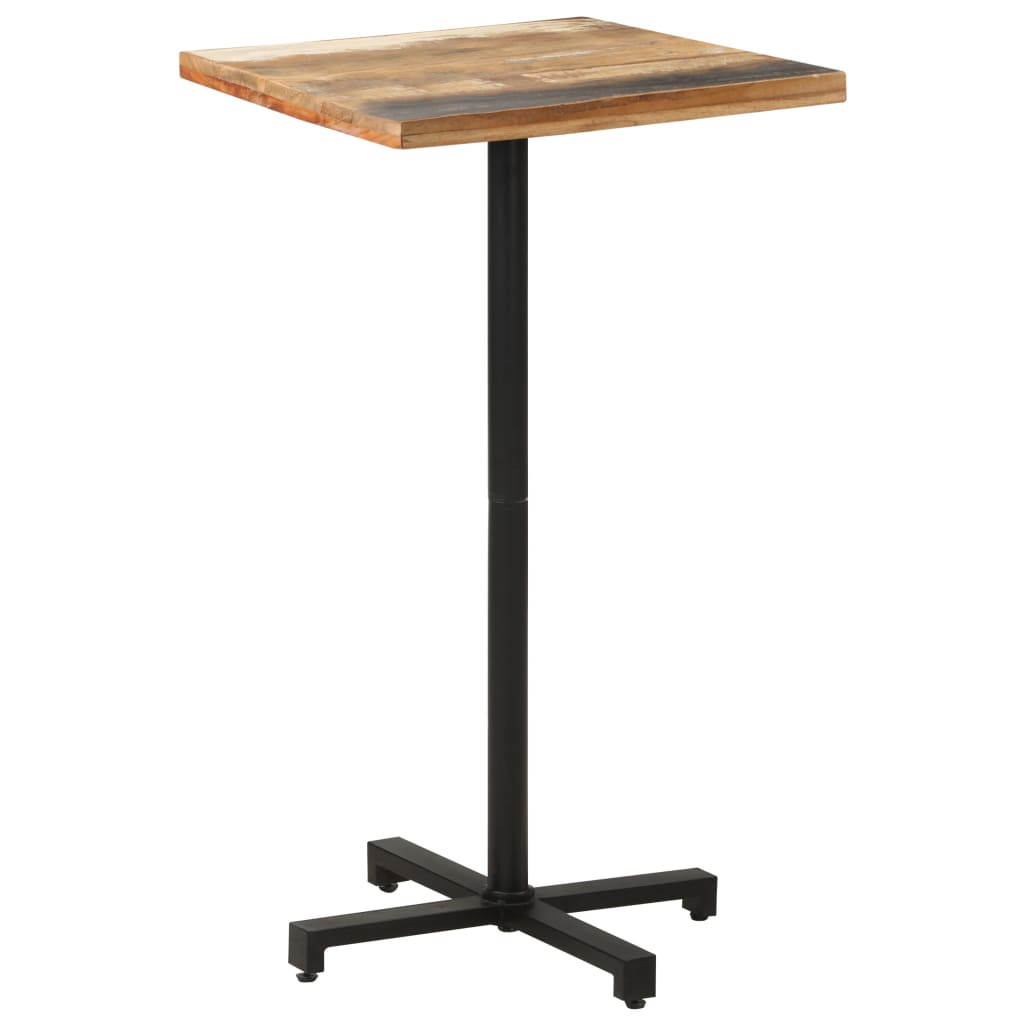 vidaXL bistro galds, kvadrātveida, 60x60x110 cm, pārstrādāts masīvkoks