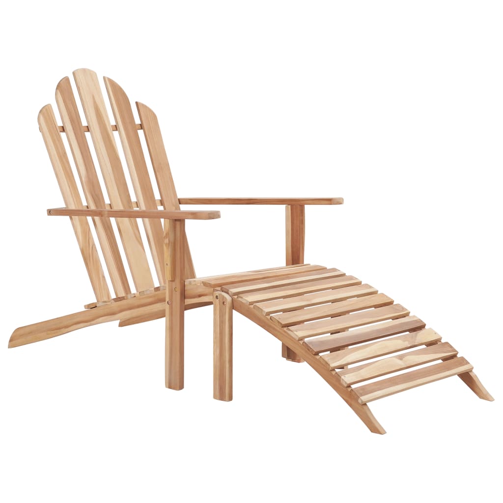 vidaXL Adirondaka dārza krēsls ar kāju balstu, tīkkoks