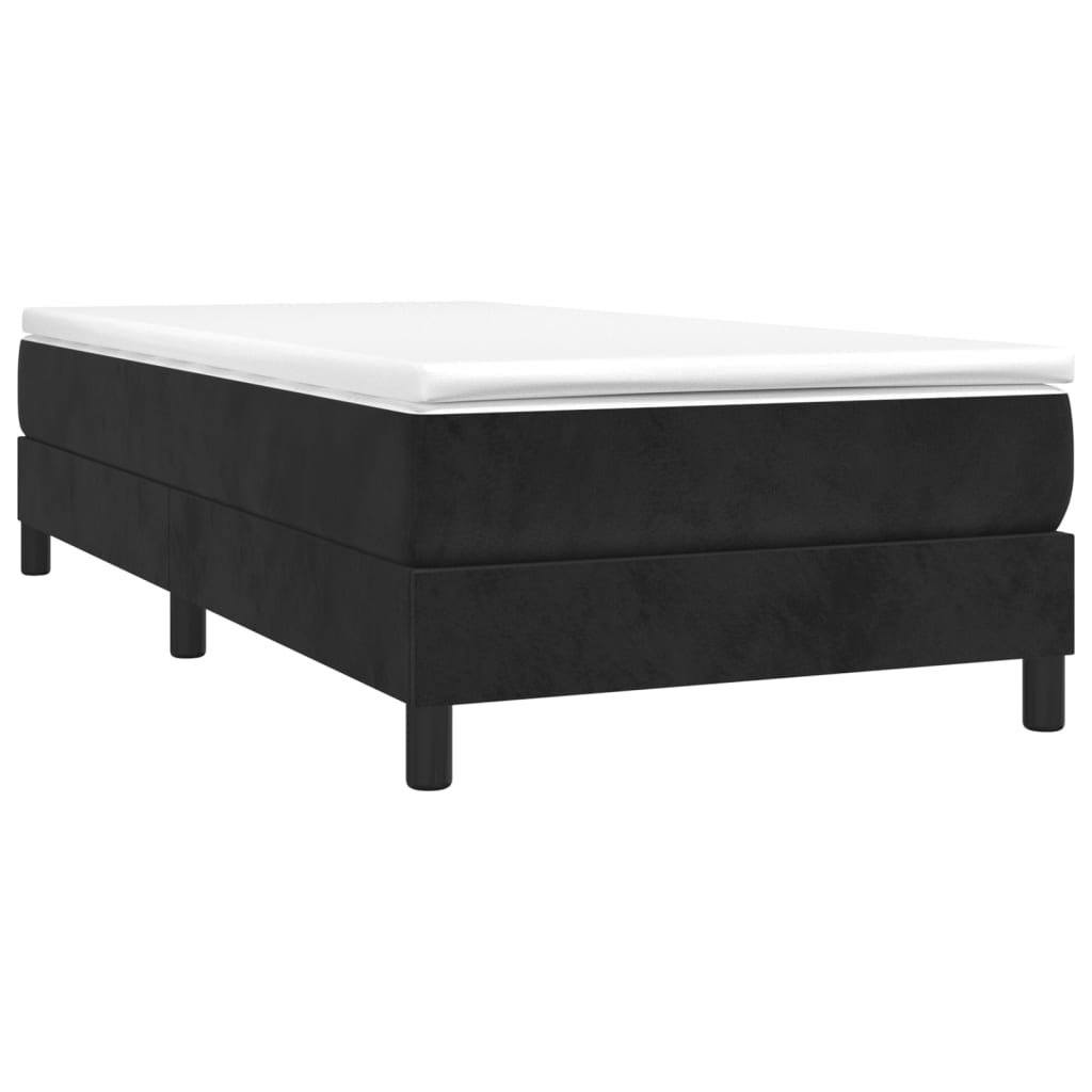 vidaXL atsperu gulta ar matraci, melna samts, 80x200 cm