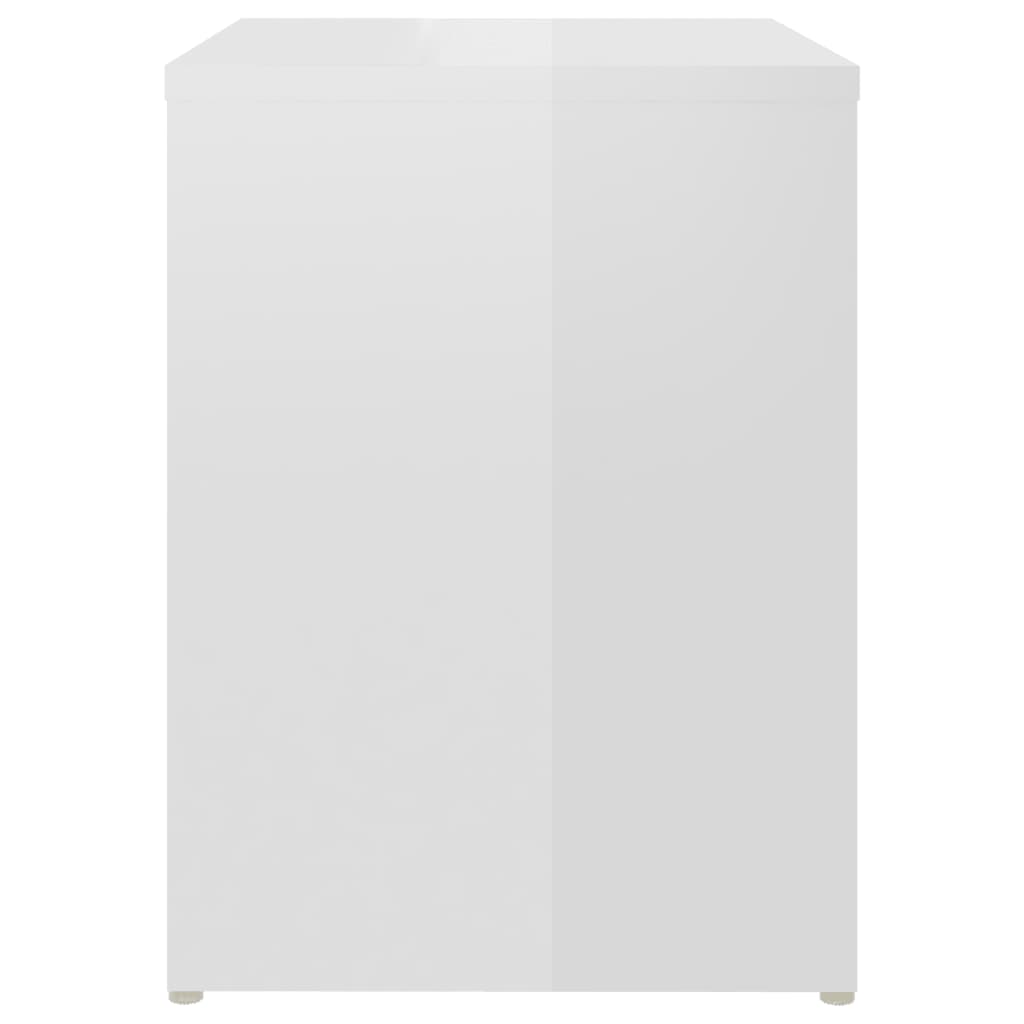 vidaXL naktsskapīši, 2 gab., spīdīgi balti, 40x30x40 cm, skaidu plātne
