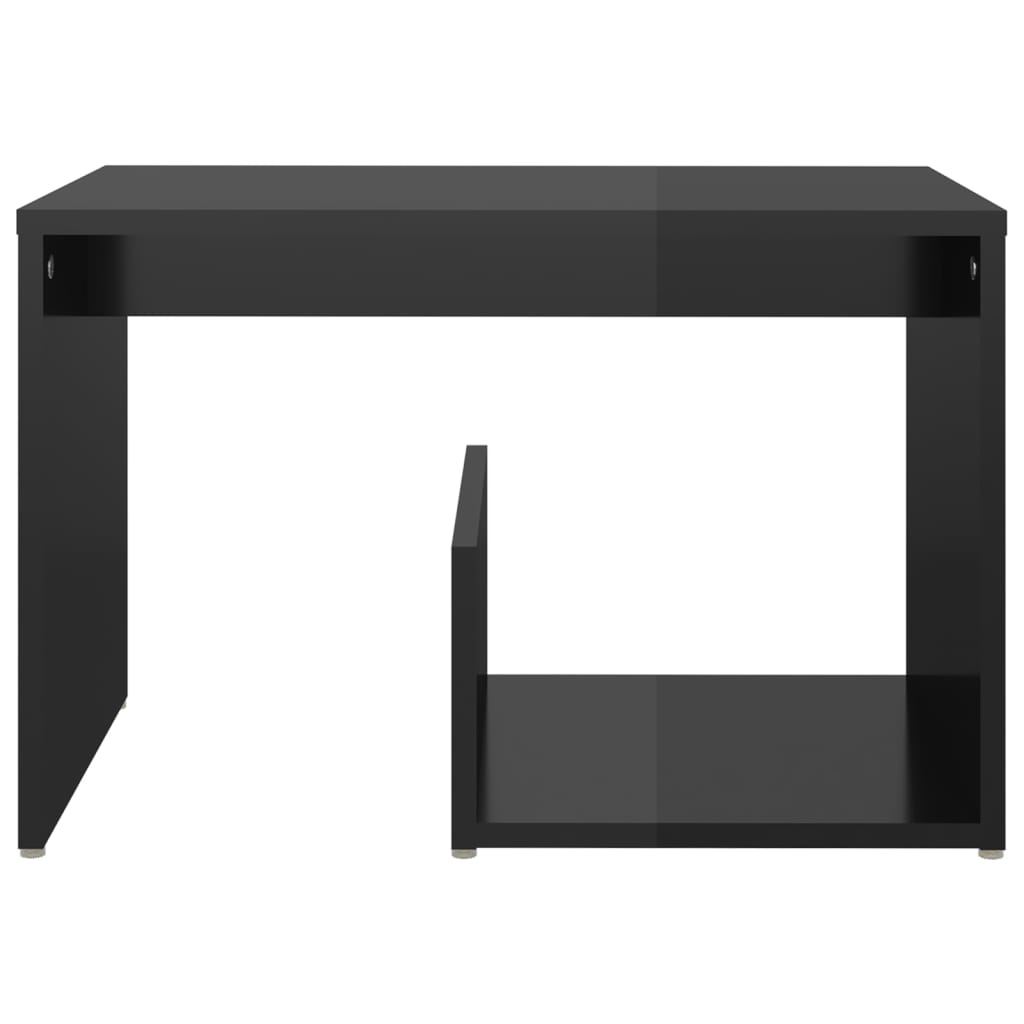 vidaXL galdiņš, spīdīgi melns, 59x36x38 cm, skaidu plāksne