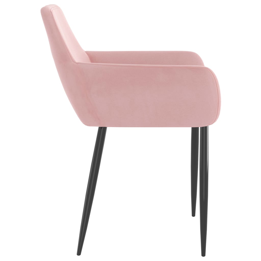 vidaXL virtuves krēsli, 2 gab., rozā samts