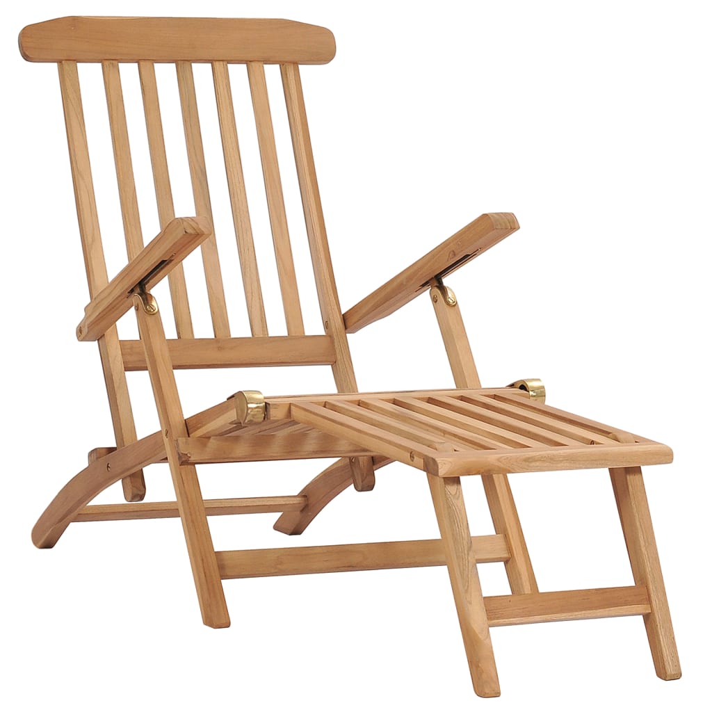 vidaXL dārza krēsli ar kāju balstu un galdiņu, masīvs tīkkoks
