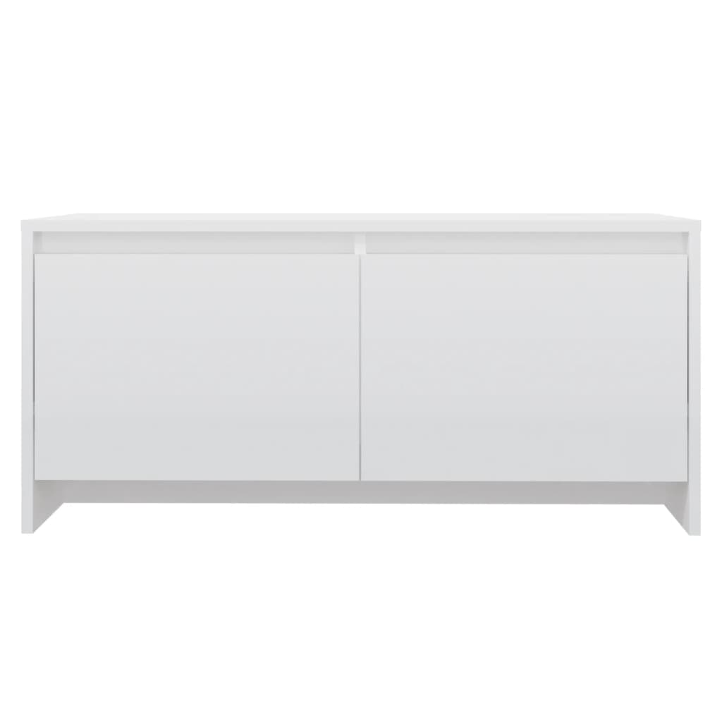 vidaXL kafijas galdiņš, spīdīgi balts, 90x50x41,5 cm, skaidu plāksne