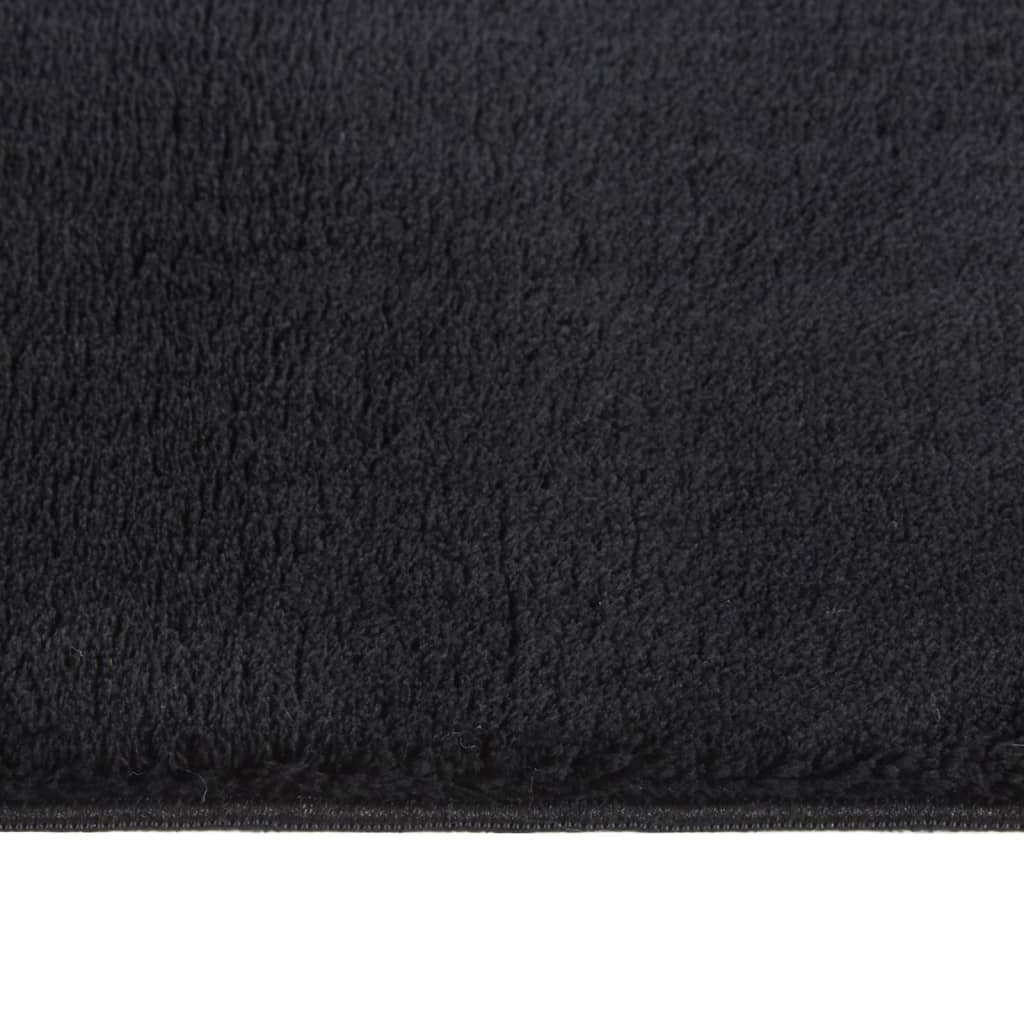 vidaXL paklājs, 160x230 cm, mazgājams, neslīdoša pamatne, melns