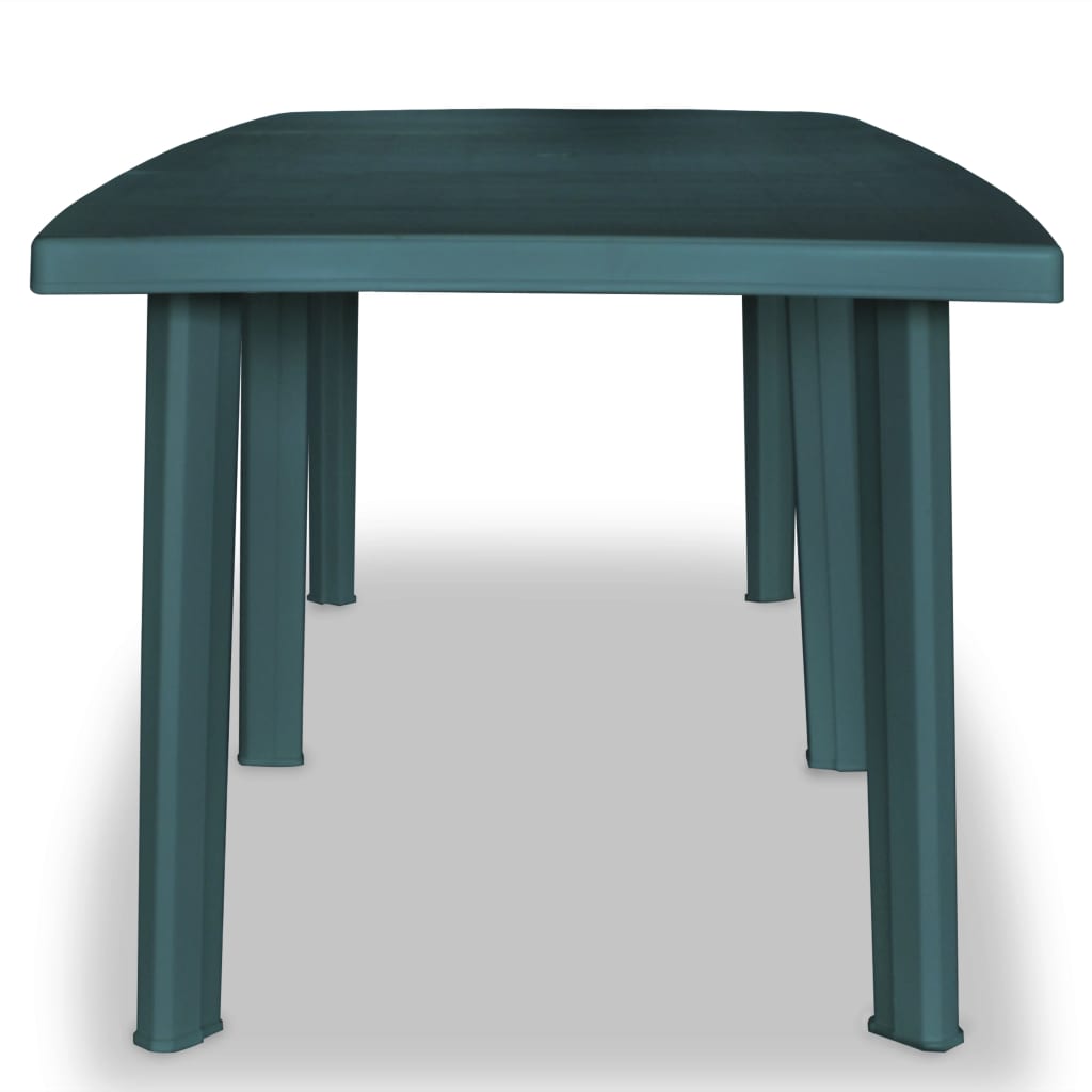 vidaXL dārza galds, 210x96x72 cm, zaļa plastmasa