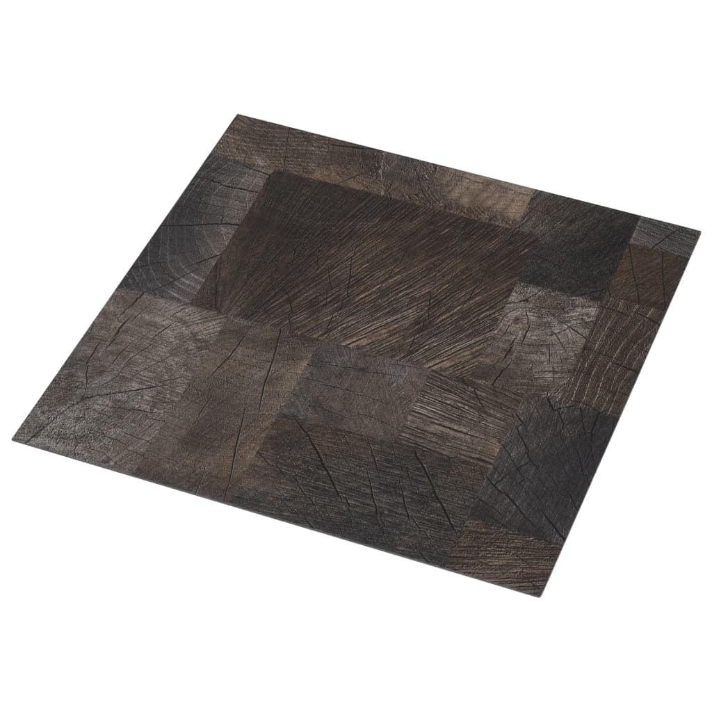 vidaXL grīdas flīzes, pašlīmējošas, 5,11 m², brūna koka tekstūra, PVC