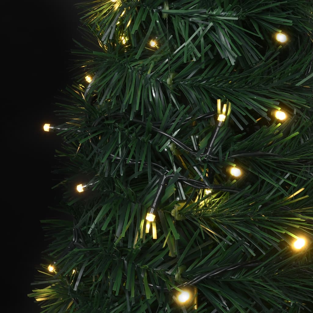 vidaXL izgaismota mākslīgā Ziemassvētku egle, saliekama, zaļa, 210 cm