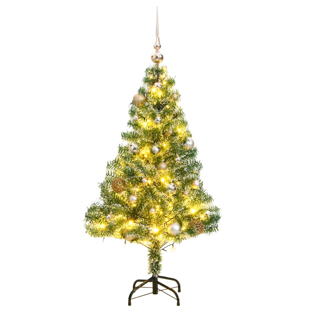 vidaXL mākslīgā Ziemassvētku egle ar sniegu un 150 LED, 150 cm