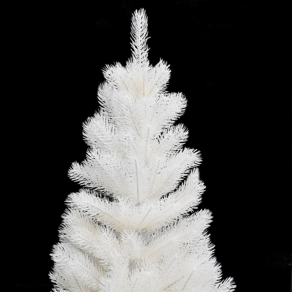 vidaXL izgaismota Ziemassvētku egle, balta, 90 cm
