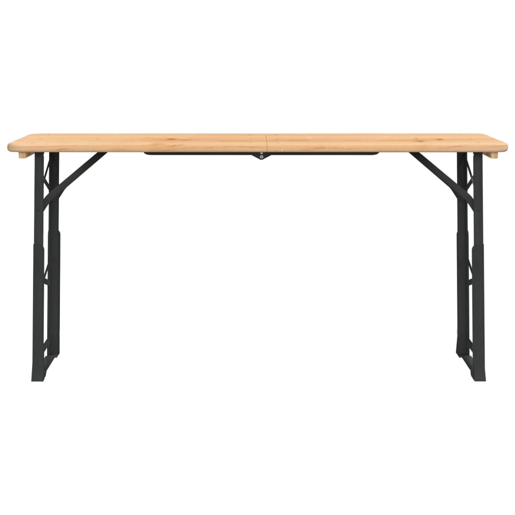 vidaXL saliekams alus galds, 170x50x75/105 cm, egles masīvkoks