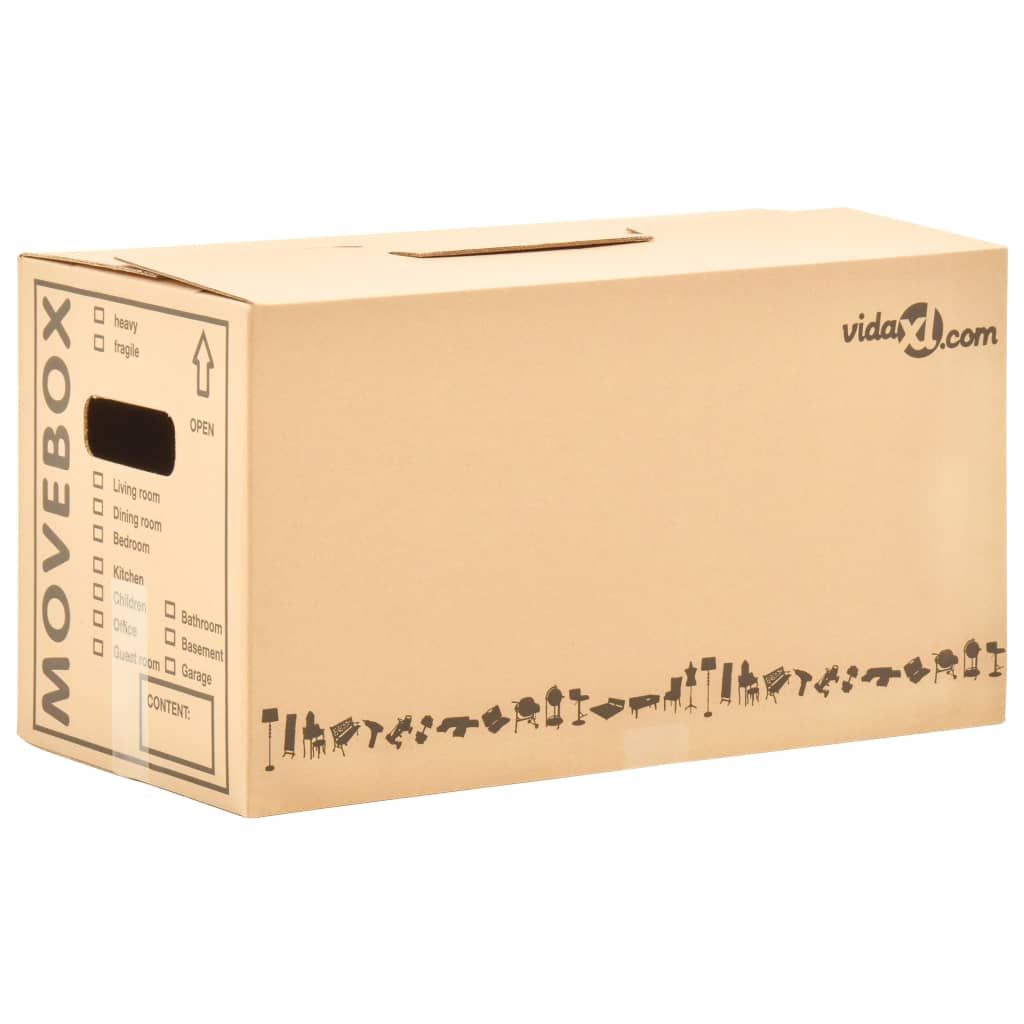 vidaXL pārvākšanās kastes, 60 gab., kartons, XXL, 60x33x34 cm