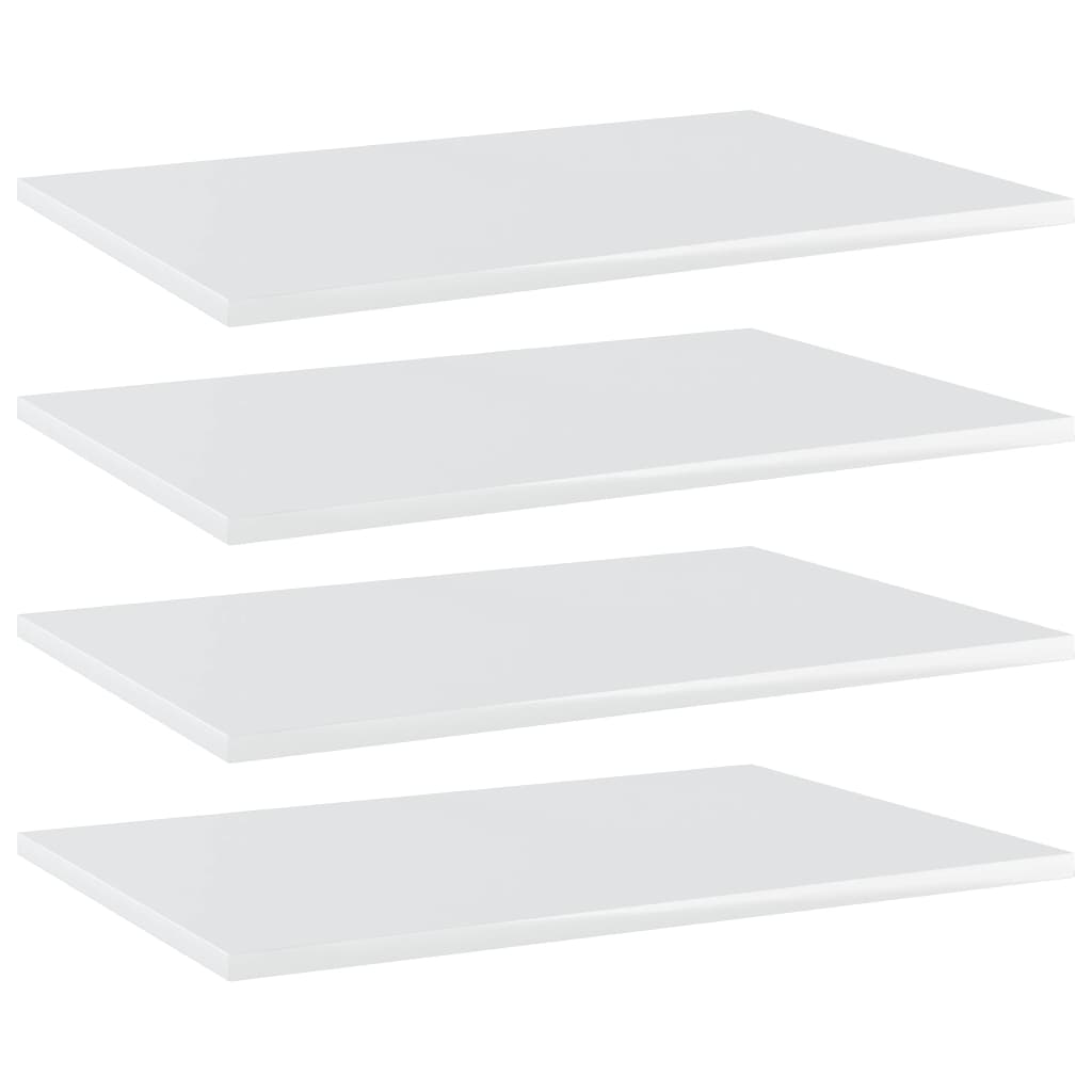 vidaXL plauktu dēļi, 4 gab., spīdīgi balti, 60x40x1,5cm, skaidu plātne