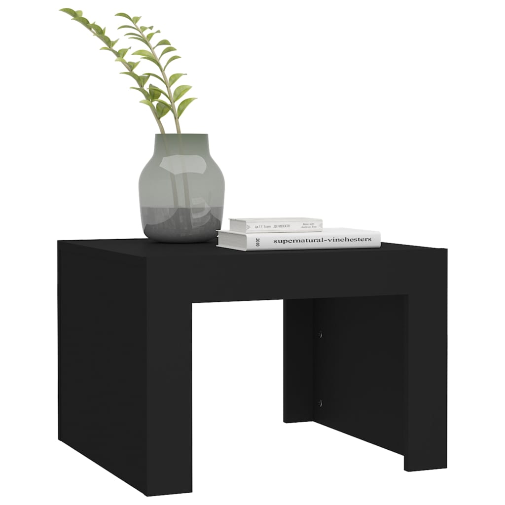 vidaXL kafijas galdiņš, melns, 50x50x35 cm, skaidu plāksne