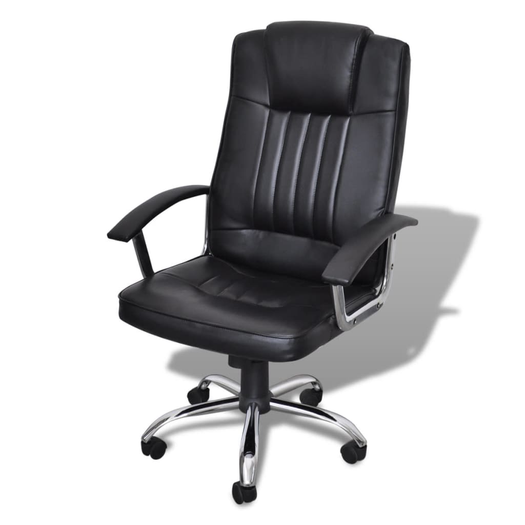 Melns biroja krēsls ar izsmalcinātu dizainu 65 x 66 x 107-117 cm