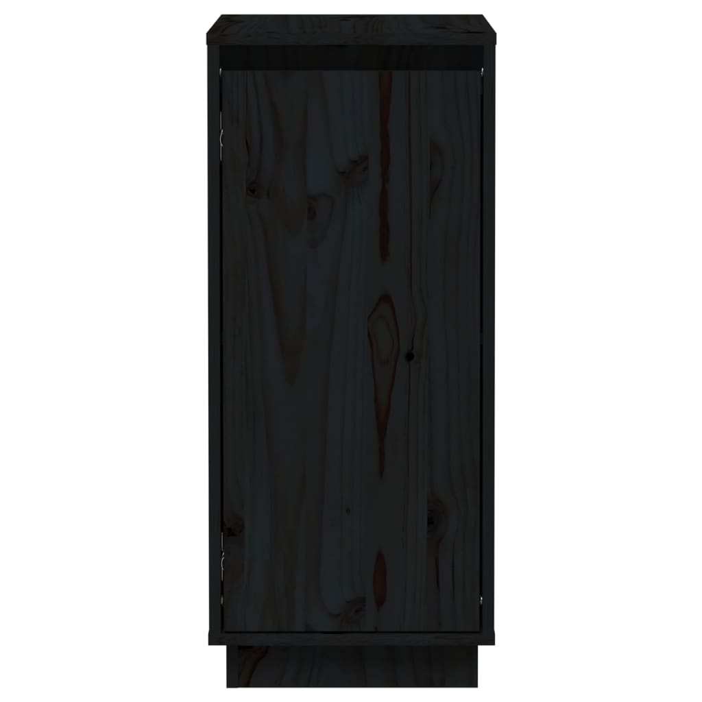 vidaXL kumode, melna, 31,5x34x75 cm, priedes masīvkoks