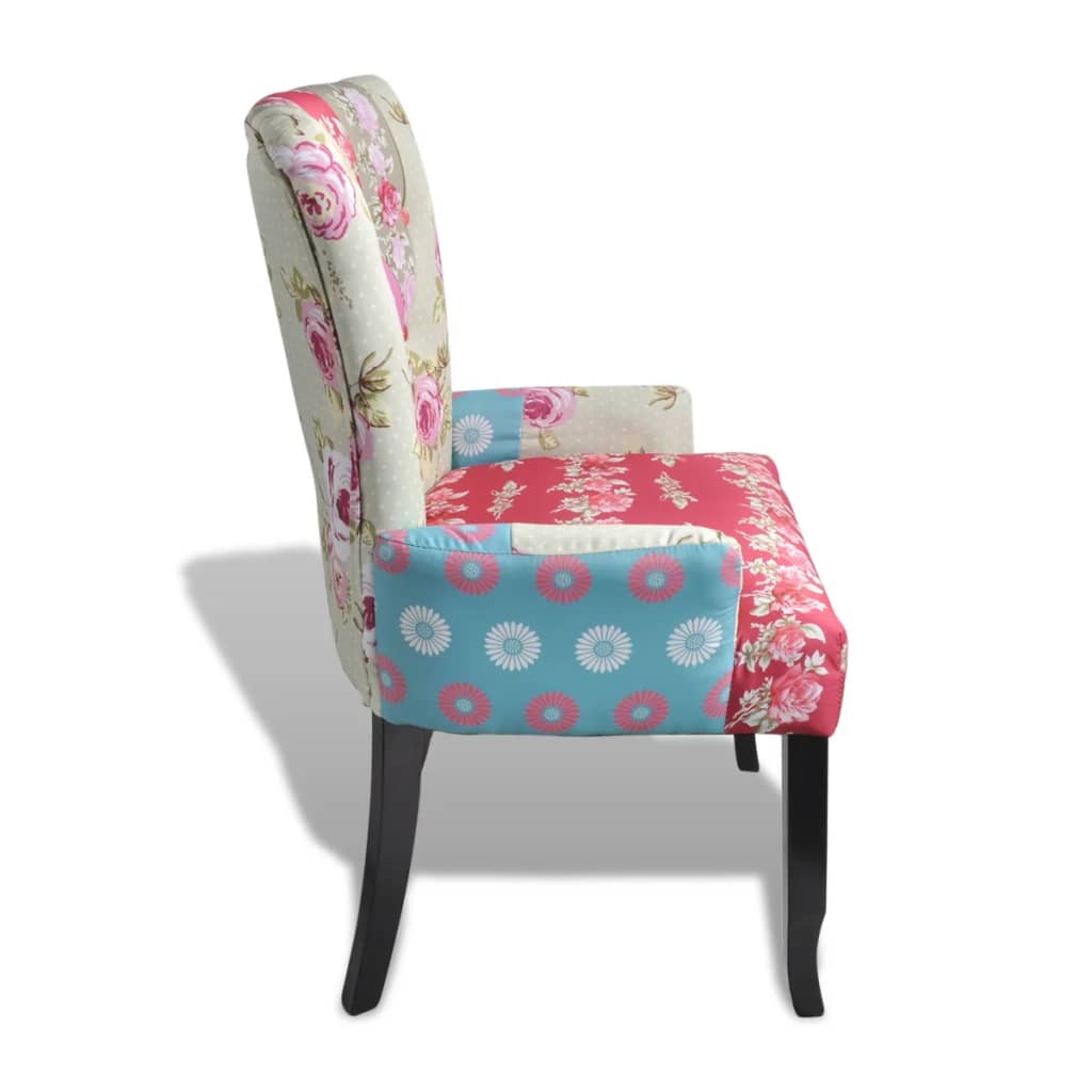 vidaXL atzveltnes krēsls ar tekstilmozaīkas apdari