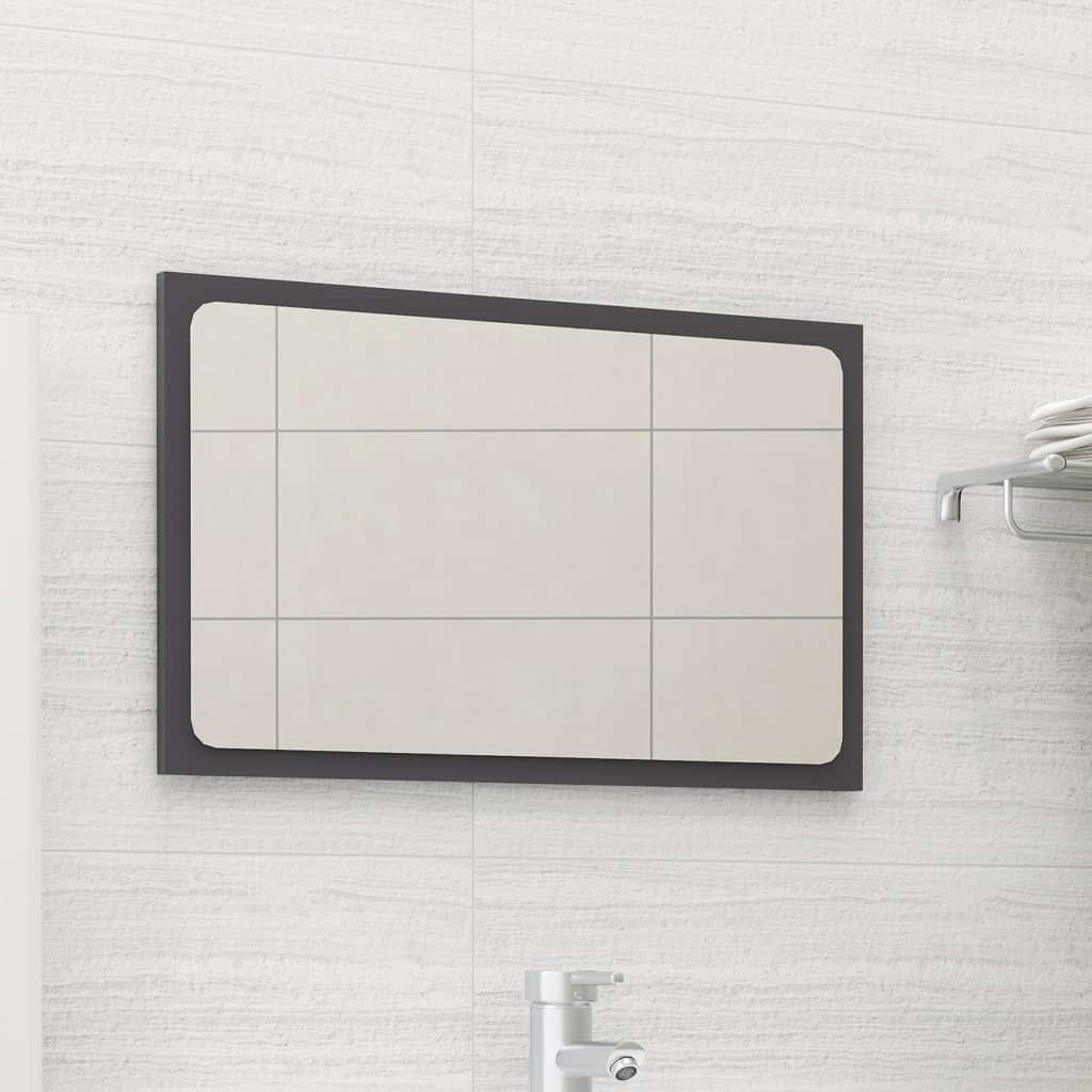 vidaXL vannasistabas spogulis, spīdīgi pelēks, 60x1,5x37 cm