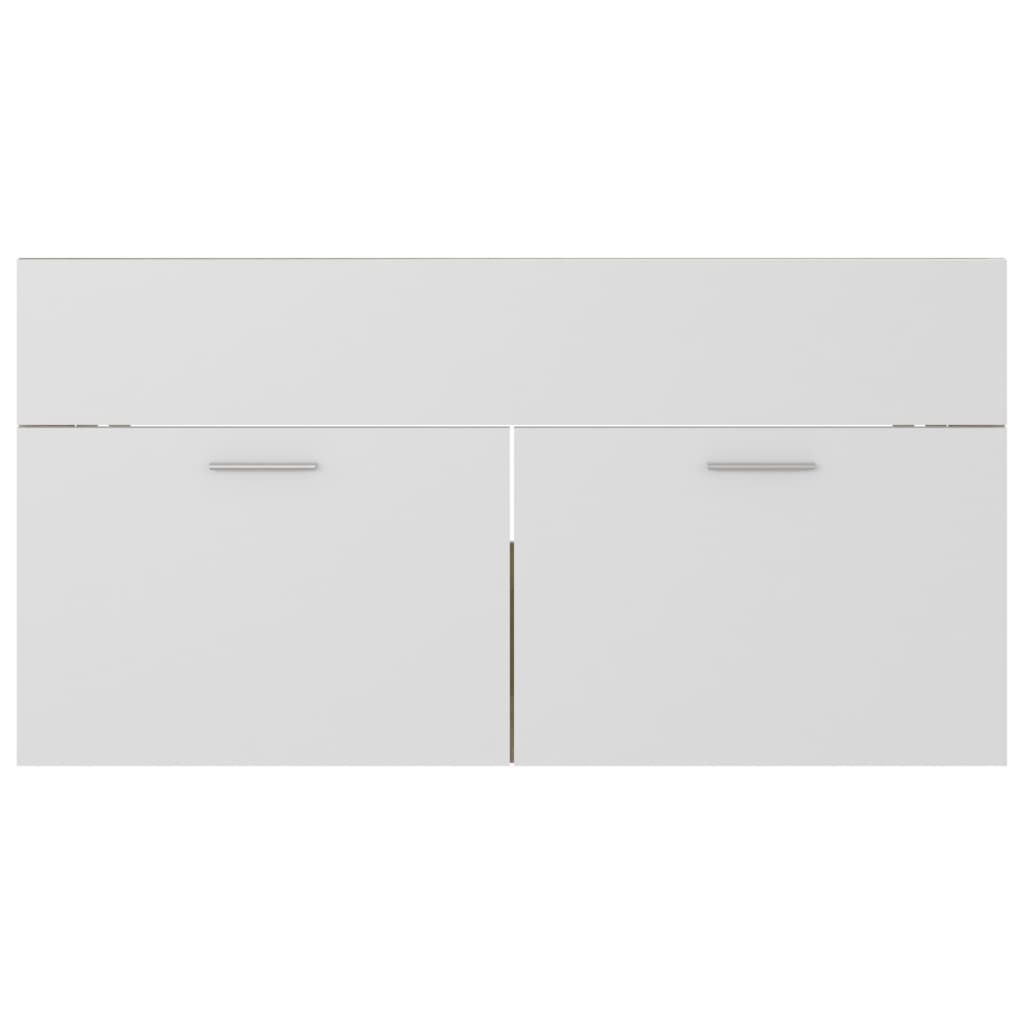 vidaXL izlietnes skapītis, balta un ozolkoka krāsa, 90x38,5x46 cm